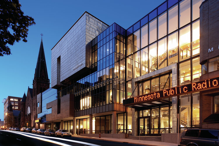 Minnesota Public Radio and American Public Media headquarters building.